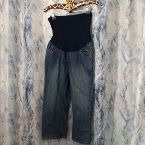 Motherhood Maternity jeans soft smooth stretchy long belly panel Medium 8 short